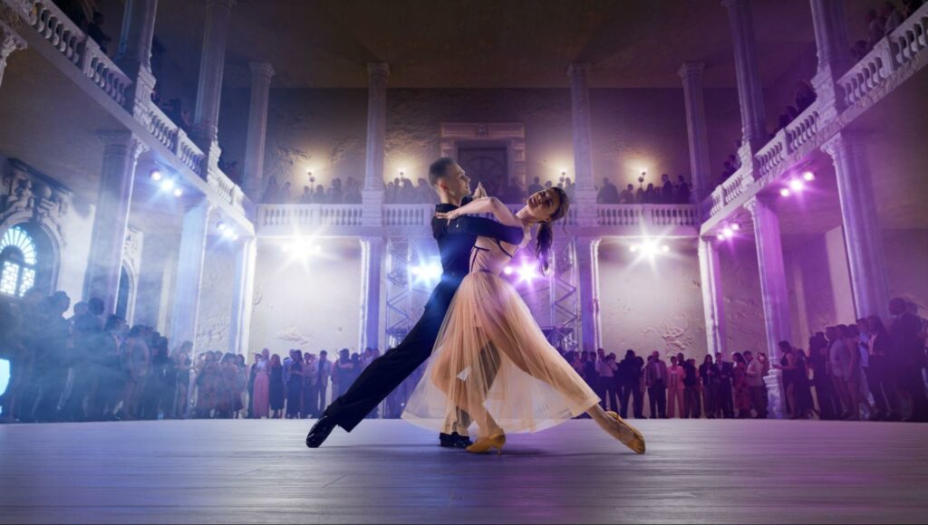 couple dancing in a ballroom